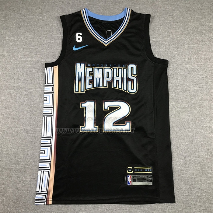 Camiseta Ja Morant NO 12 Memphis Grizzlies Ciudad 2022-23 Negro